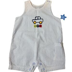 Carter’s Baby Boy Blue Seersucker Car Romper Sleeveless One-Piece
Size 18 months